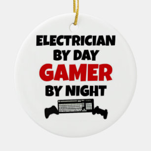 Adorno De Cerámica Electricista por jugador de día por noche