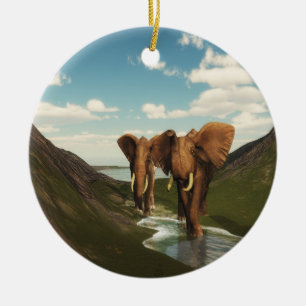 Adorno De Cerámica Elefante