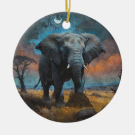 Adorno De Cerámica Elefante africano al atardecer