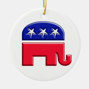Adorno De Cerámica Elefante con el logotipo GOP