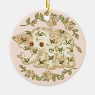 Adorno De Cerámica Elefante de bebé amarillo