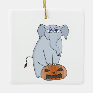 Adorno De Cerámica Elefante de calabaza