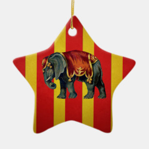 Adorno De Cerámica elefante de circo vintage