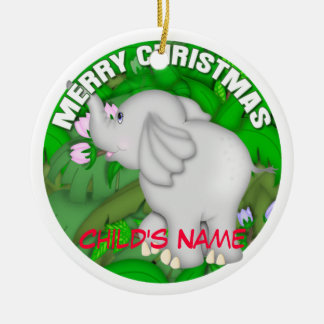 Adorno De Cerámica Elefante de las Felices Navidad