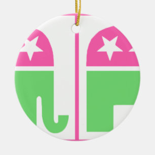 Adorno De Cerámica elefante del Partido Republicano con la frontera