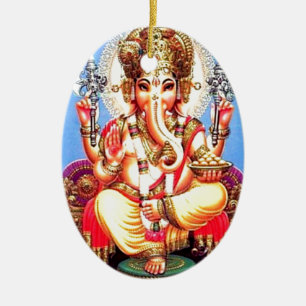 Adorno De Cerámica Elefante indio de Ganesha (गणेश)
