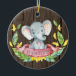 Adorno De Cerámica Elefante ruso Chica Baby Shower rosa<br><div class="desc">Ornamento de cerámica rosa para elefante Chica ruso Baby Shower</div>