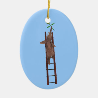 Adorno De Cerámica Elefante trepando una escalera