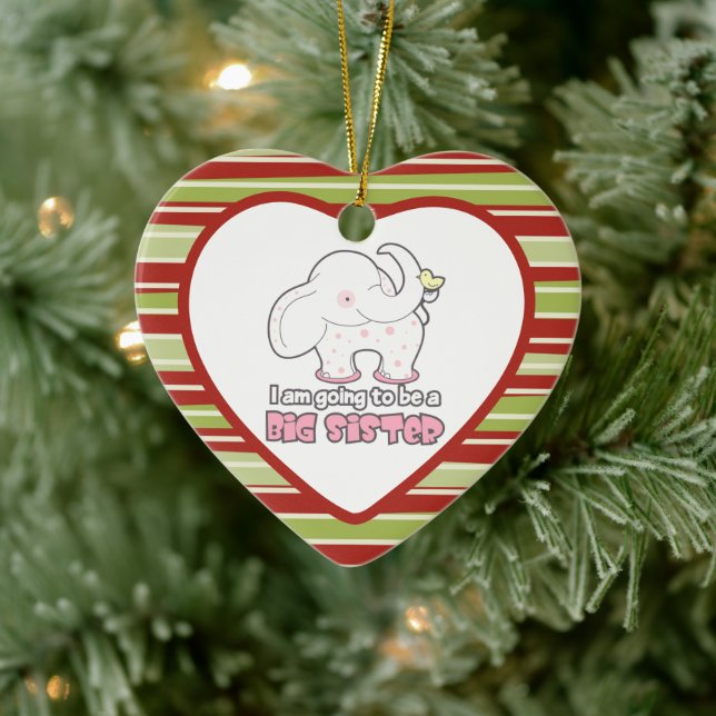 Adorno De Cerámica elefante Voy a ser un Navidad hermano mayor (Árbol)