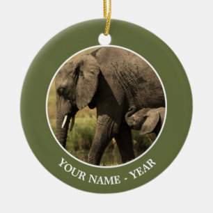 Adorno De Cerámica Elefantes Africanos