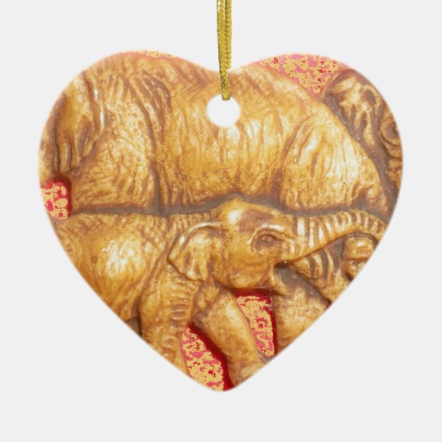 Adorno De Cerámica Elefantes africanos de la Mara en peligro de extin (Frente)