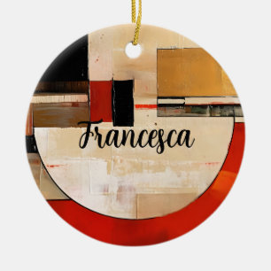 Adorno De Cerámica Elegancia celestial: exploración abstracta en Beig