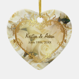 Adorno De Cerámica Elegancia de rosa blanca - Personalizar