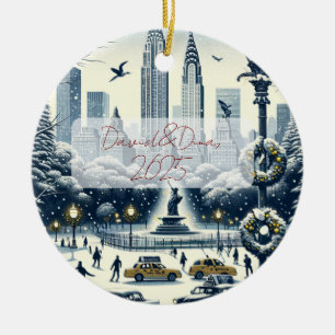 Adorno De Cerámica Elegancia de vacaciones en Nueva York - Navidad pe