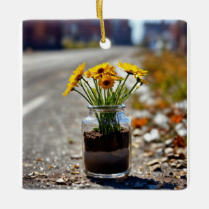 Adorno De Cerámica "elegancia floral: