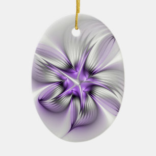 Adorno De Cerámica Elegancia floral arte contemporáneo abstracto viol