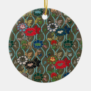 Adorno De Cerámica Elegancia japonesa: Floral vintage