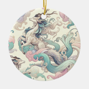 Adorno De Cerámica Elegancia mística: los susurros del Pastel Kirin