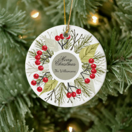 Adorno De Cerámica Elegant Editable Christmas/Holiday