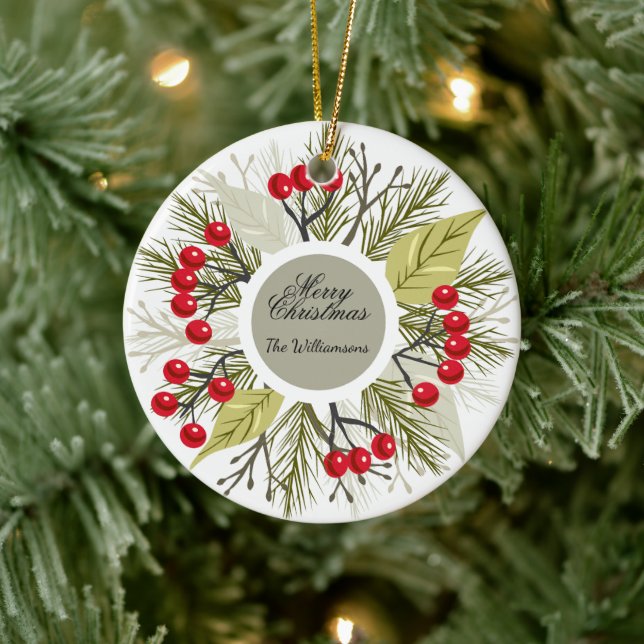 Adorno De Cerámica Elegant Editable Christmas/Holiday (Árbol)