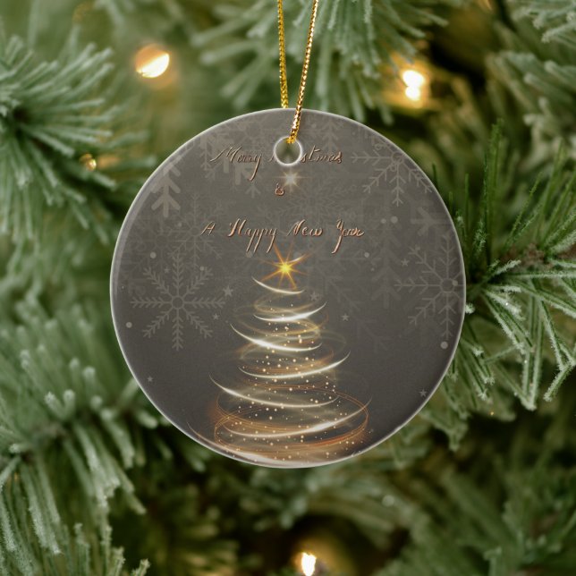 Adorno De Cerámica  Elegant Gold  glow Christmas Tree (Árbol)