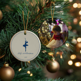 Adorno De Cerámica Elegant My First Christmas Personalized ornament