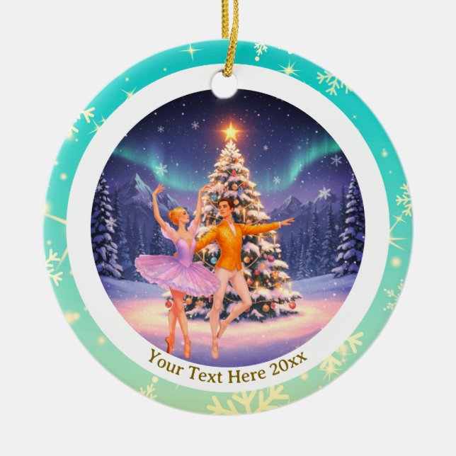 Adorno De Cerámica Elegant Nutcracker Ballet Christmas Ballerina Gift (Frente)