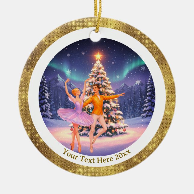 Adorno De Cerámica Elegant Nutcracker Ballet Christmas Ballerina Gift (Frente)