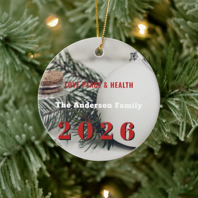 Adorno De Cerámica Elegant Pine 2026 New Year's Eve custom your (Árbol)