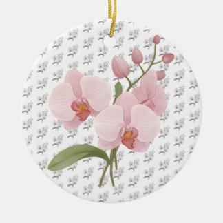 Adorno De Cerámica Elegant Pink Phalaenopsis Orchid Ceramic Ornament