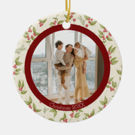 Adorno De Cerámica Elegante acuarela Mistletoe, familia de cuadros ro