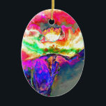 Adorno De Cerámica Elegante adormidera floral rosa rosada abstracta<br><div class="desc">pintura romántica impresionista amarilla de adormidera acuarela de H Cooper</div>
