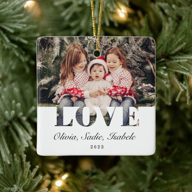 Adorno De Cerámica Elegante amor por la fotografía familiar (Árbol)