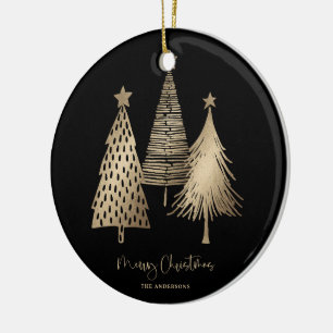 Adorno De Cerámica Elegante árbol de Navidad de oro Foto
