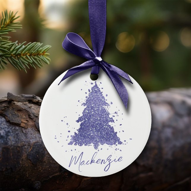 Adorno De Cerámica Elegante árbol de Navidad | Personalizado Púrpura  (Subido por el creador)