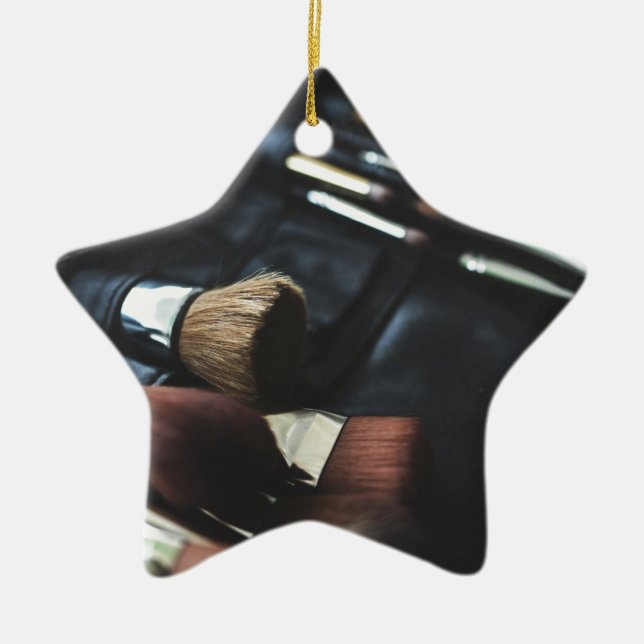 Adorno De Cerámica Elegante artista negro de maquillaje (Frente)