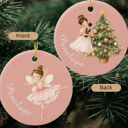 Adorno De Cerámica Elegante bailarina de ballet Cascanueces acuarela