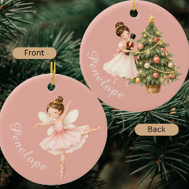 Adorno De Cerámica Elegante bailarina de ballet Cascanueces acuarela