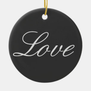 Adorno De Cerámica Elegante Boda de amor de fondo gris