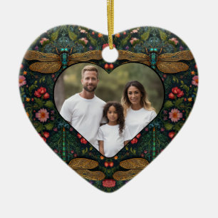 Adorno De Cerámica Elegante botánico de libélula vintage