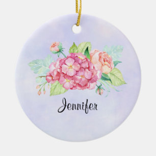 Adorno De Cerámica Elegante Bouquet De Flor De Color Rosa