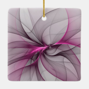 Adorno De Cerámica Elegante Caos Moderno Arte Abstracto Fractal Rosa