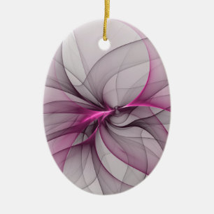 Adorno De Cerámica Elegante Caos Moderno Arte Abstracto Fractal Rosa