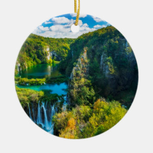 Adorno De Cerámica Elegante cascada escénica, Croacia
