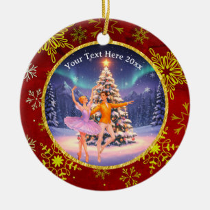 Adorno De Cerámica Elegante Cascanueces Ballet Navidad Bailarina Rega