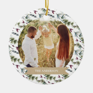 Adorno De Cerámica Elegante Collage de fotos de Navidades familiares