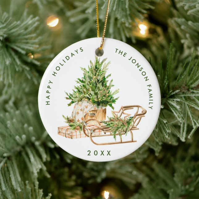 Adorno De Cerámica Elegante composición bohemia de árbol de Navidad (Árbol)