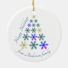 Adorno De Cerámica Elegante Copo de Nieve Navideño Árbol de Navidad F