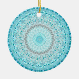 Adorno De Cerámica Elegante cristalino azul cielo Mandala