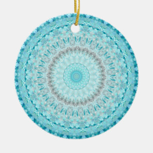 Adorno De Cerámica Elegante cristalino azul cielo Mandala
